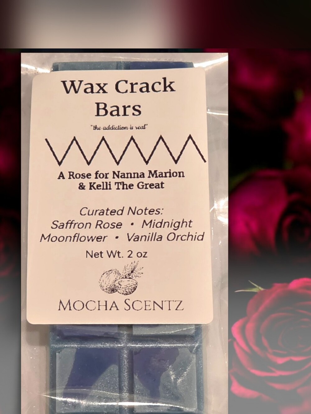 2oz-Coconut Soy Wax Melt- A Rose For Nanna Marion & Kelli the Great